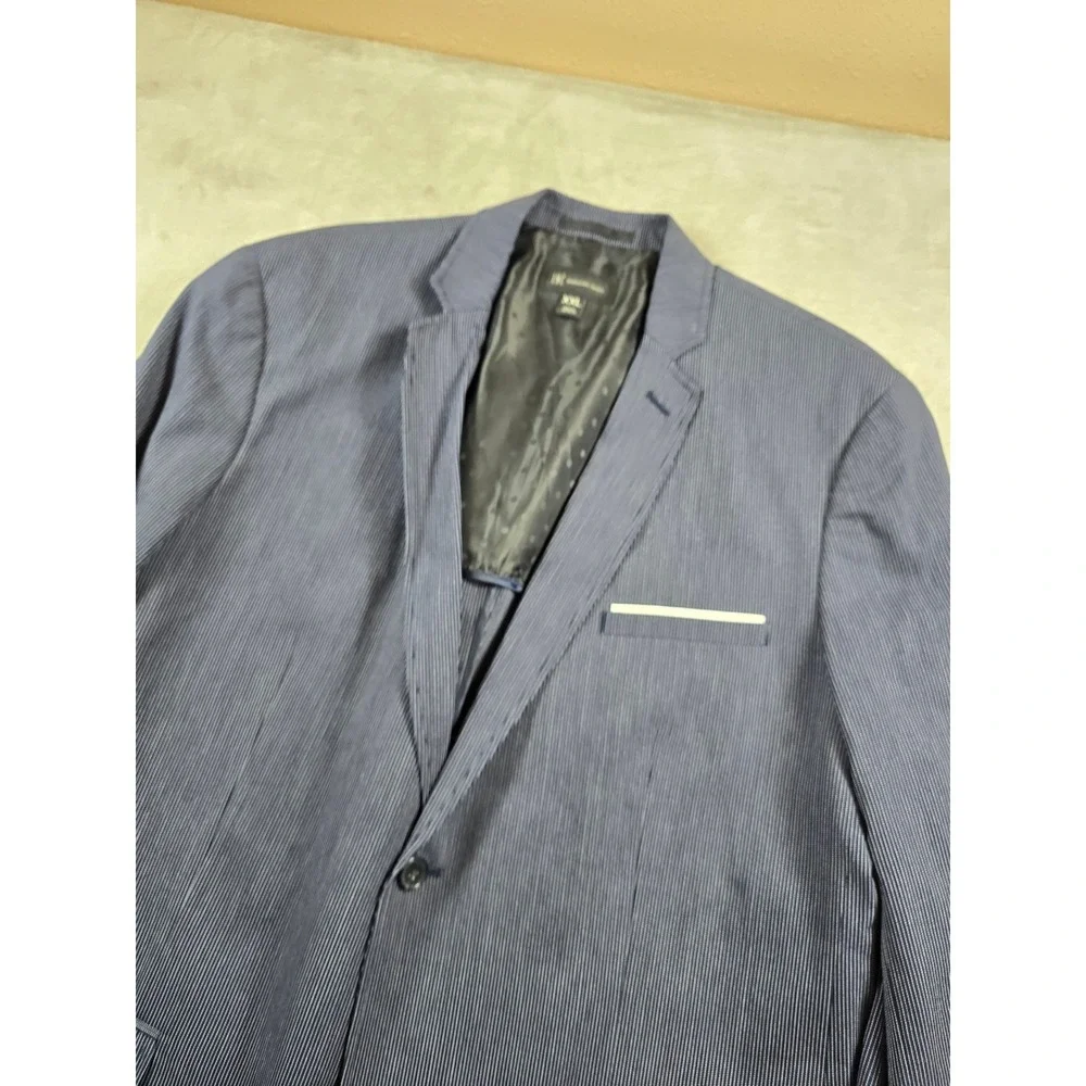 INC Cotton Pinstripe Blazer Mens 2XL Blue Sport Coat International Concepts